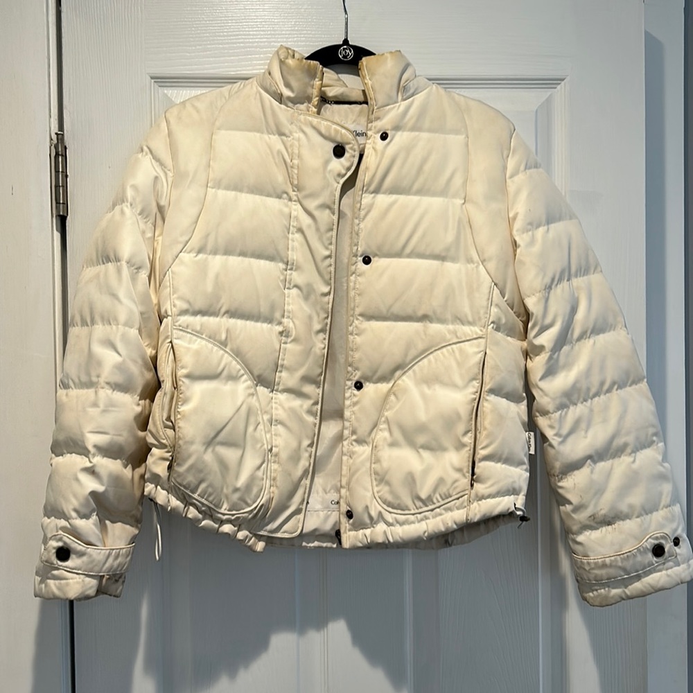 White Calvin Klein Ski Puffer Jacket